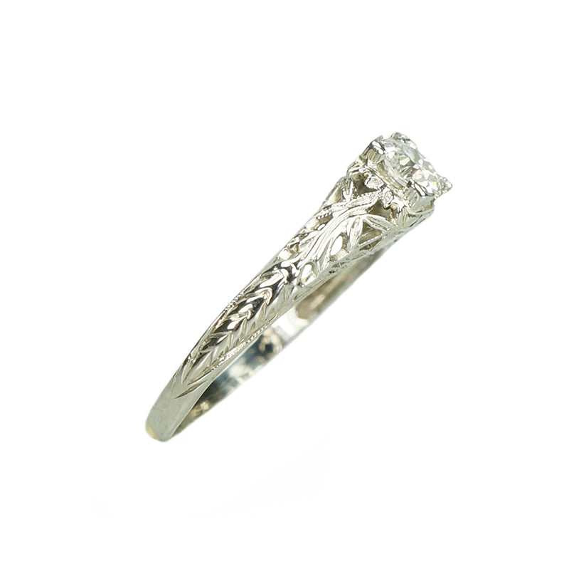 The Perfect Vintage Filigree Solitaire - Gem Set Love
