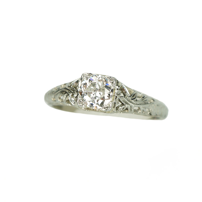 The Perfect Vintage Filigree Solitaire - Gem Set Love