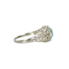 vintage 20s white gold filigree natural blue zircon alternative engagement ring