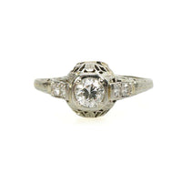 Vintage Art Deco Filigree Diamond Engagement Ring