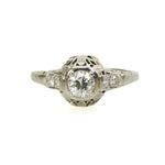 Vintage Art Deco Filigree Diamond Engagement Ring