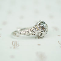 Vintage 1920's White Gold Filigree Diamond Ring