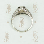 Vintage 1920's White Gold Filigree Diamond Engagement Ring