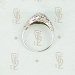 Vintage 1920's White Gold Filigree Diamond Ring