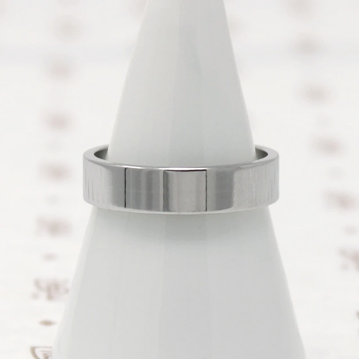 Refined Flat Wedding Band with Comfort Fit, platinum