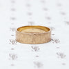 Refined Flat Wedding Band with Comfort Fit, rose gold with hammered finish