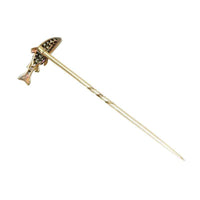 Antique Fish Stick Pin set with Rose Cut Diamonds