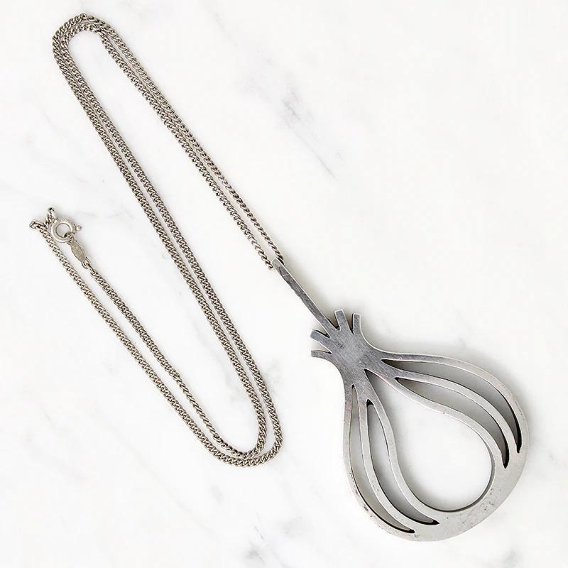 Danish Modern Sterling Bulb Necklace by Moltke