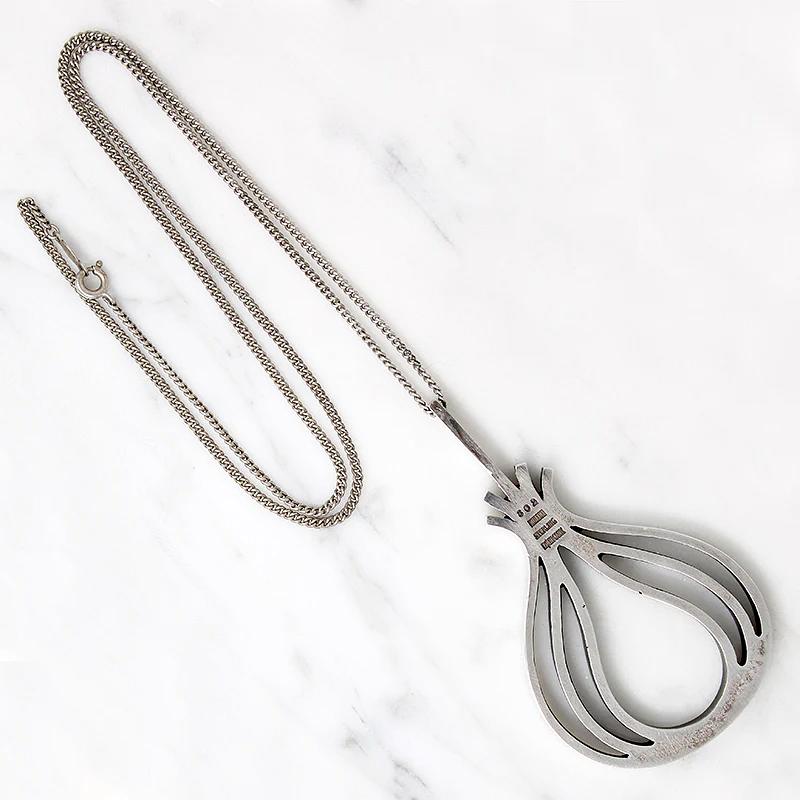 Danish Modern Sterling Bulb Necklace by Moltke