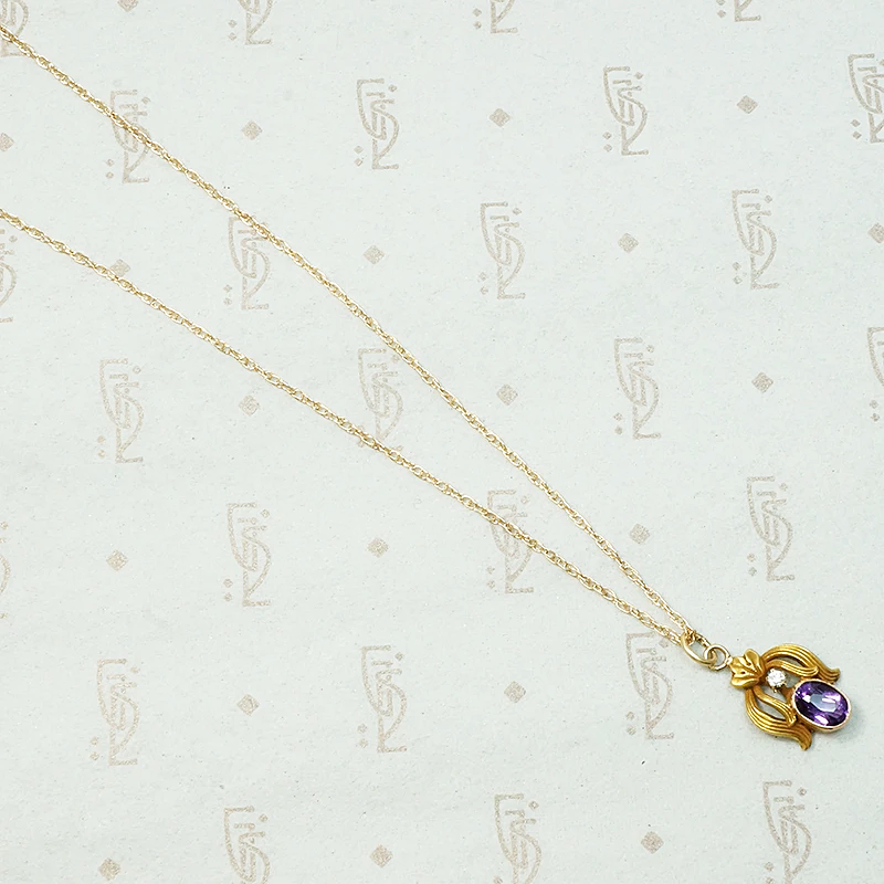 Graceful Edwardian Amethyst Conversion Pendant