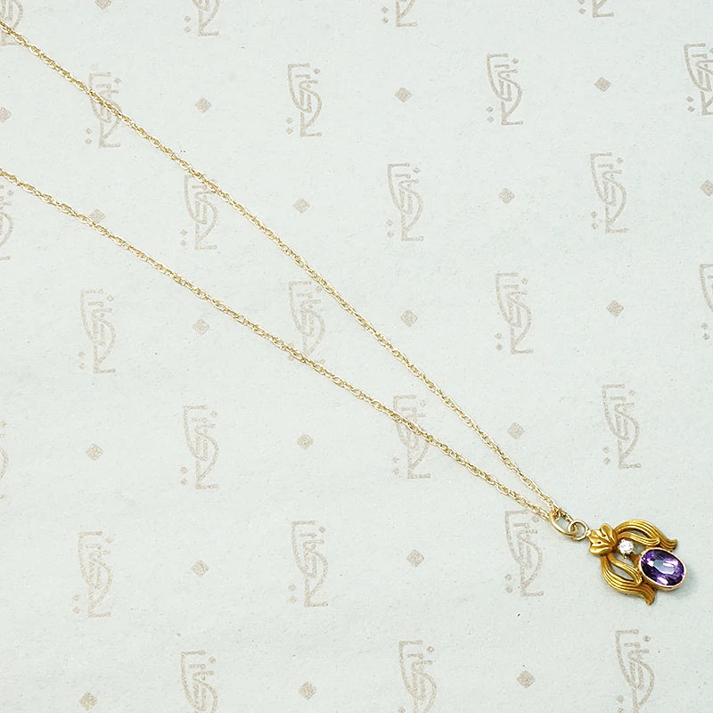 Graceful Edwardian Amethyst Conversion Pendant