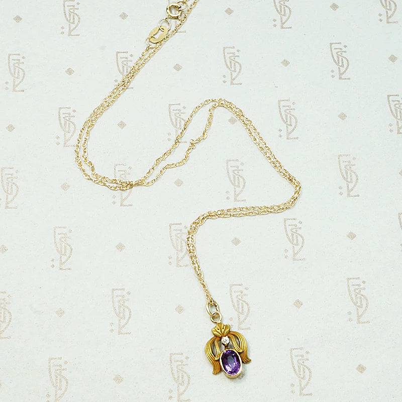 Graceful Edwardian Amethyst Conversion Pendant