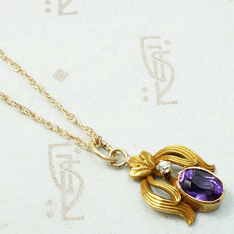 Graceful Edwardian Amethyst Conversion Pendant