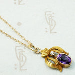 Graceful Edwardian Amethyst Conversion Pendant