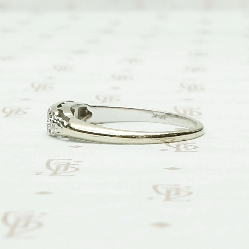 One Dozen Diamond Band in White Gold, side view