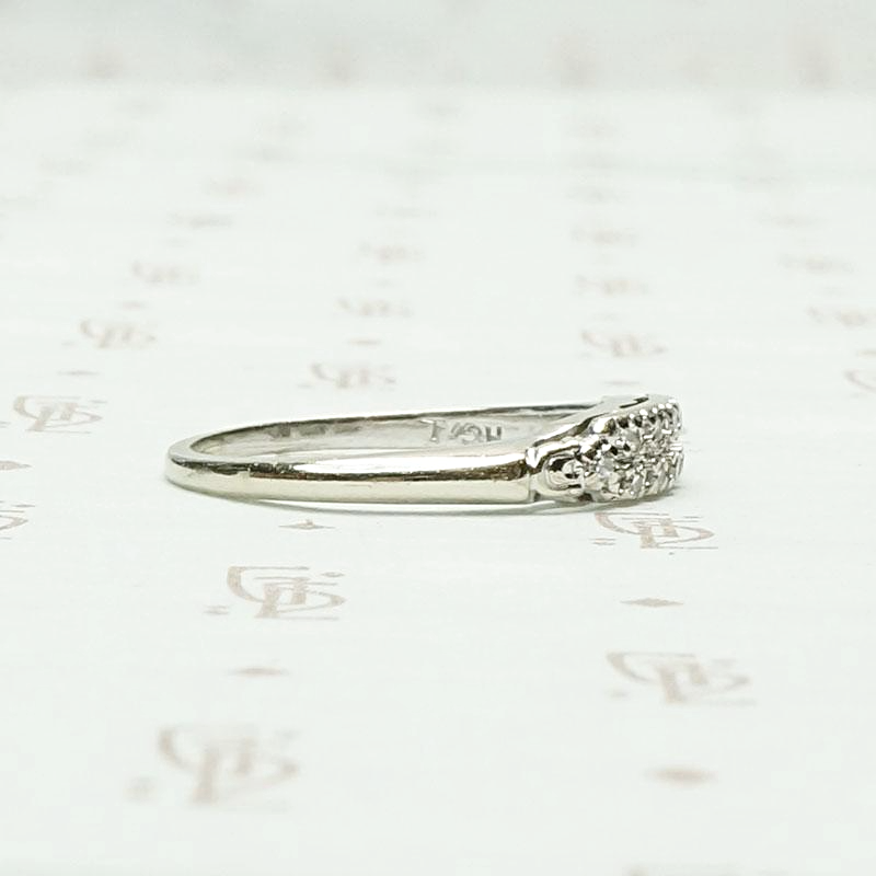 One Dozen Diamond Band in White Gold, side view