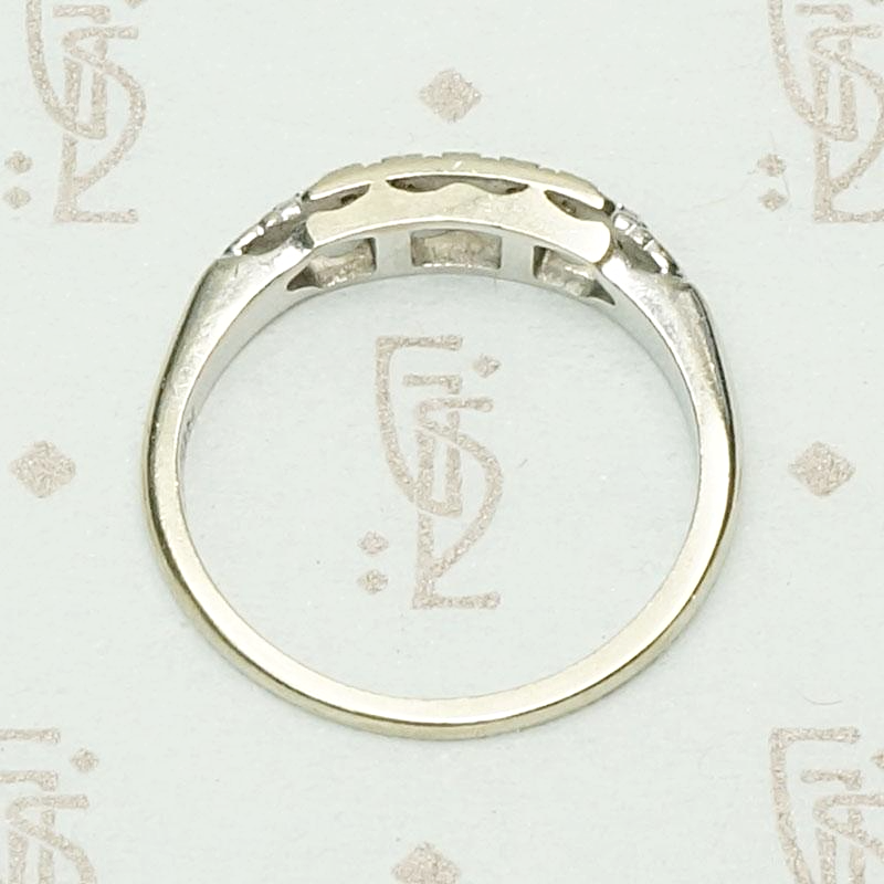One Dozen Diamond Band in White Gold, top view
