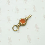 Carnelian & Chalcedony Set Engraved Watch Key