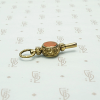 Carnelian & Chalcedony Set Engraved Watch Key