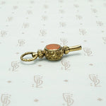 Carnelian & Chalcedony Set Engraved Watch Key