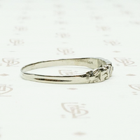 Bow and Flowers White Gold and Diamond Band, right view.