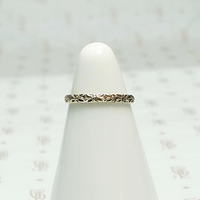 Wee White Gold Band with Irises