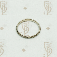 Wee White Gold Band with Irises, top view