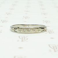 Forget Me Not Deco Diamond Wedding Band