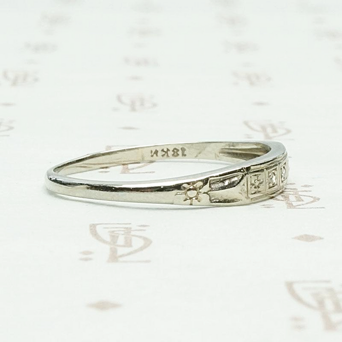 Forget Me Not Deco Diamond Wedding Band, right side.