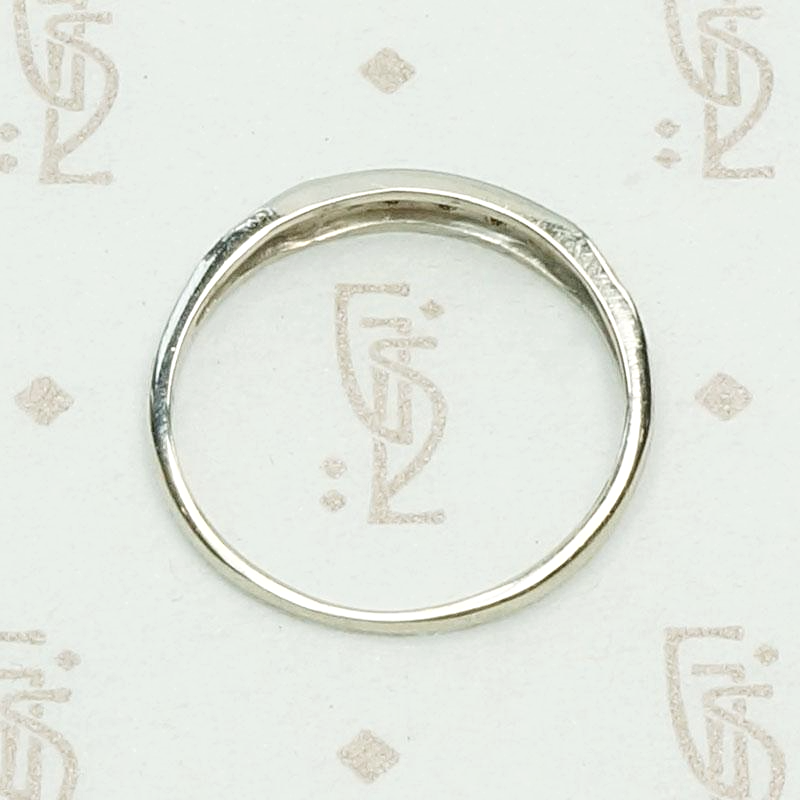 Forget Me Not Deco Diamond Wedding Band, top view.