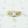 1930's diamond engagement ring with pave side detail 2 tone gold