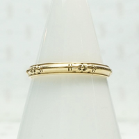 Art Deco Gold Forget Me Not Wedding Band