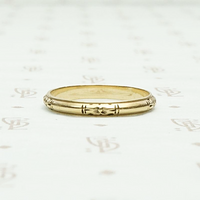 Art Deco Gold Forget Me Not Wedding Band