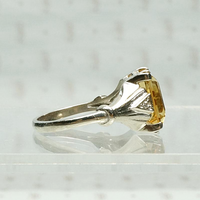 Sunny Citrine Art Deco Cocktail Ring