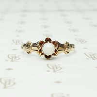 Tulip Set Opal Solitaire Ring