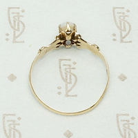 Tulip Set Opal Solitaire Ring, top view