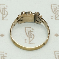 Garnet & Pearl Georgian Panel Ring, repair view