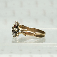 Garnet & Pearl Georgian Panel Ring, side view