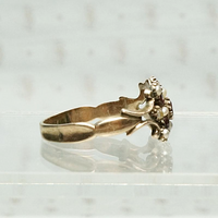 Garnet & Pearl Georgian Panel Ring, side view