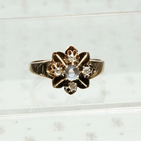 Compass Rose Ring with Moonstone and Diamonds