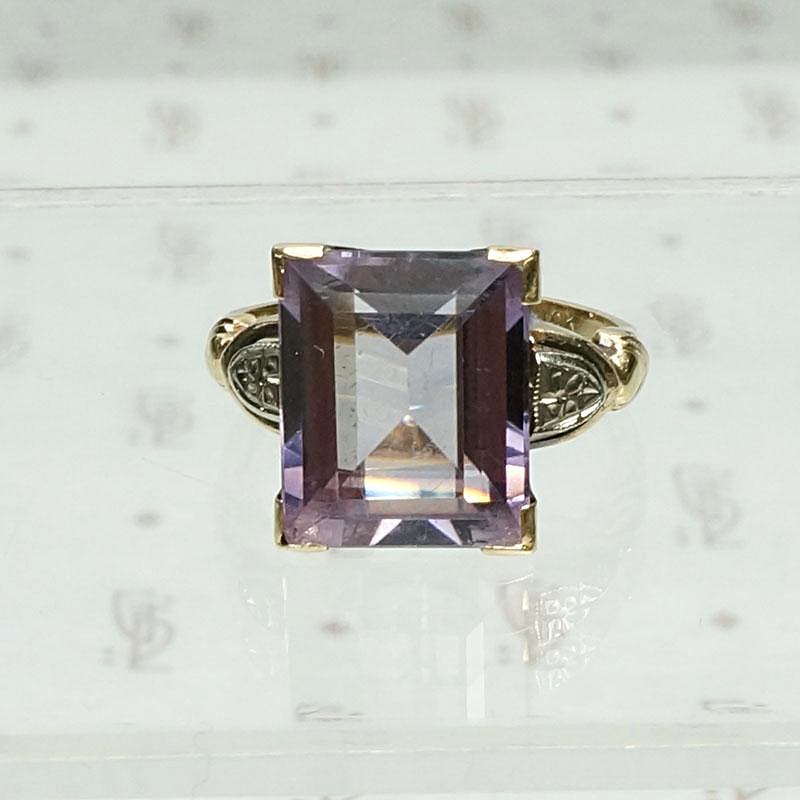 Amethyst Birthstone Ring Signed Crosby