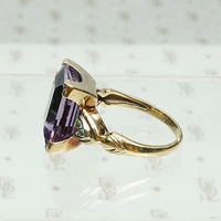 Amethyst Birthstone Ring Signed Crosby, left view
