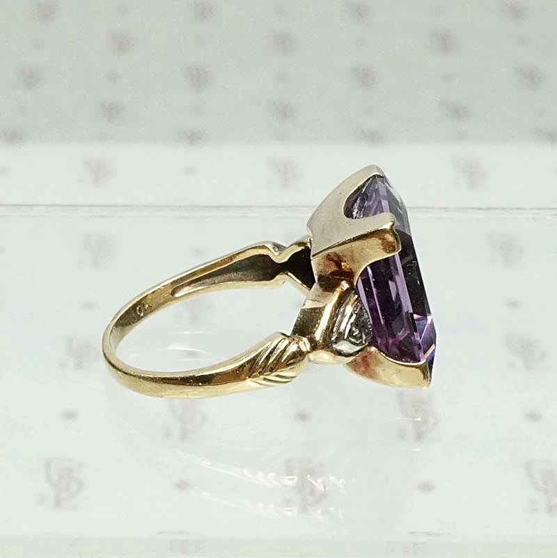 Amethyst Birthstone Ring Signed Crosby, right view