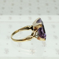 Amethyst Birthstone Ring Signed Crosby, right view