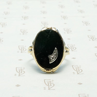 Charming Asymmetry Onyx & Diamond Ring