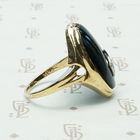 Charming Asymmetry Onyx & Diamond Ring, side view