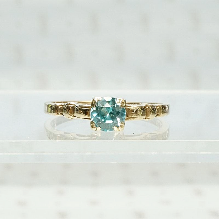 Sparkling Blue Zircon Solitaire Ring