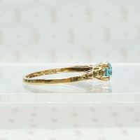 Sparkling Blue Zircon Solitaire Ring, side view