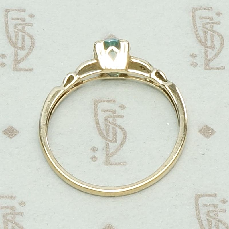 Sparkling Blue Zircon Solitaire Ring, top view