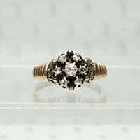 Victorian Diamond Cluster Ring in Rosy Gold